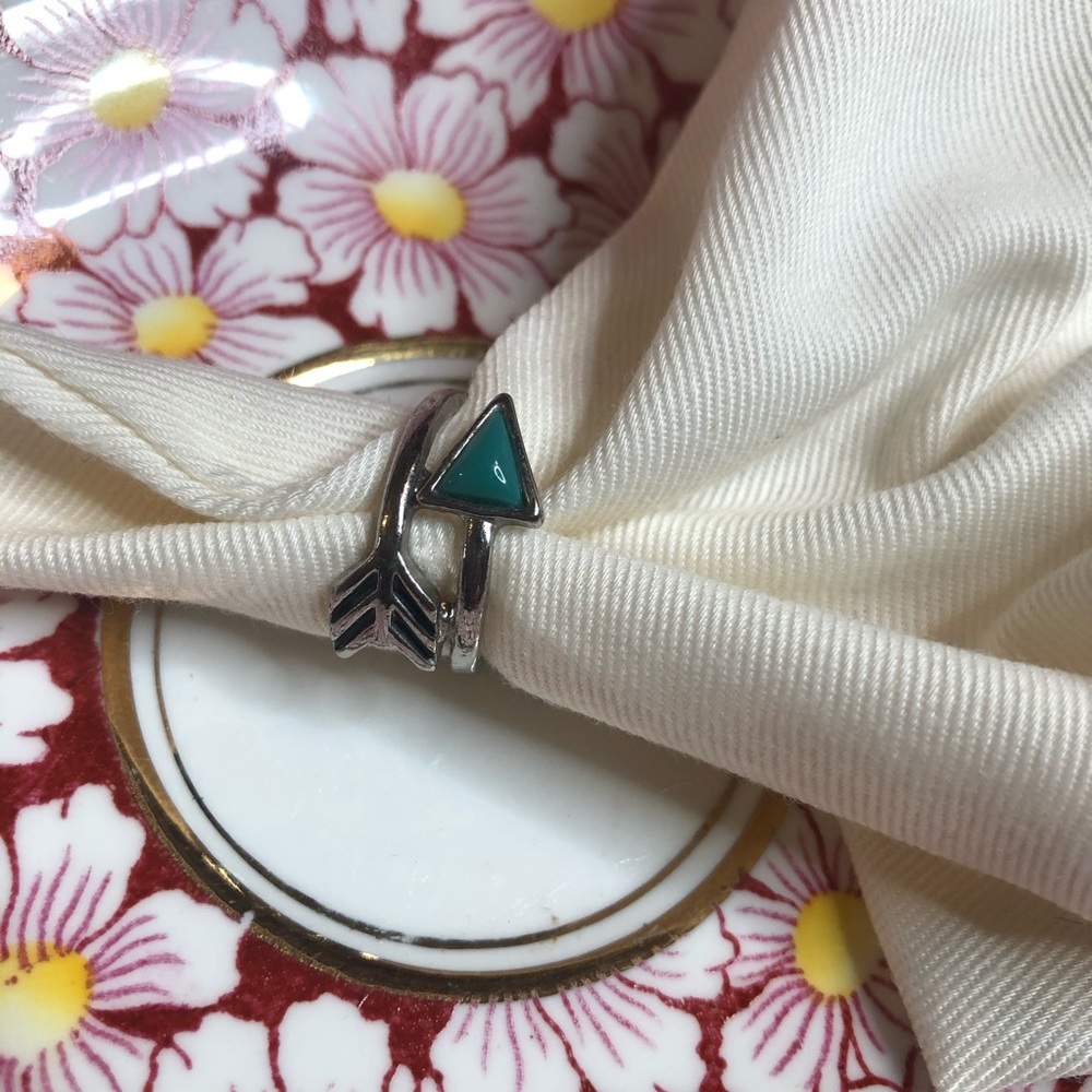 Unbranded teal arrow ring